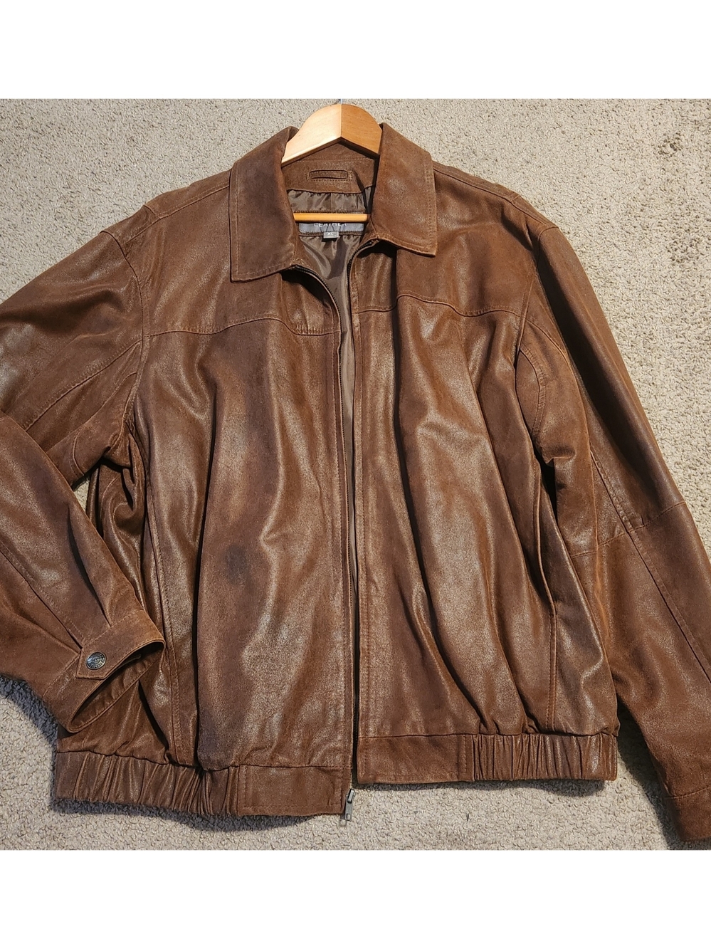 Vintage Wilsons Leather Men's Brown Leather Bomber Jacket